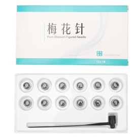 Seven Star Needle Hammer, Stainless Steel Plum Blossom Hammer with 12 Replace Heads, Seven Star Dermal Hammer Needle Acupunct Head Massage Cupping Tools for Superficial Responses