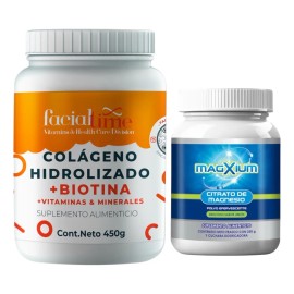 Colágeno Biotina 450g Y Magnesio En Polvo 250 Duo Pack