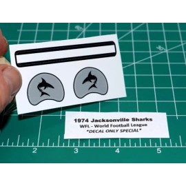 1974 WFL Jacksonville Sharks Football Gumball Helmets *DIECUT DECALS ONLY* OPI