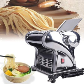 HinLIaDa Electric Pasta Maker, 135W 110V Stainless Steel Commercial Electric Noodle Making Pasta Maker Dough Roller Noodle Cutting Machine for Spaghetti Lasagna Linguine Dough (Noodle Width 4mm)
