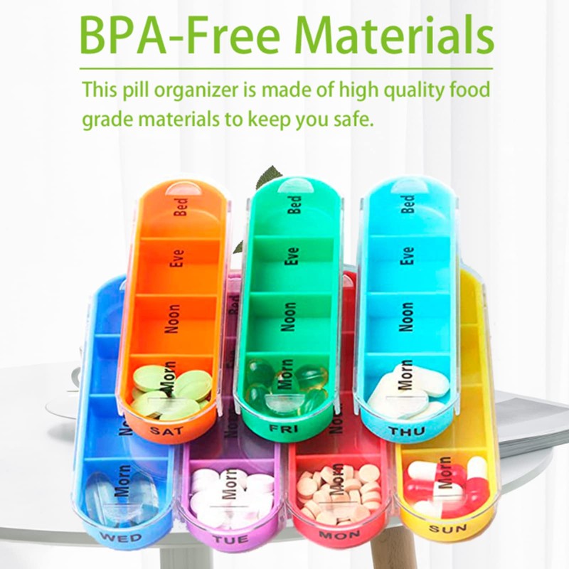 DQZSY Stackable Pill Organizer 4 Times a Day Pill Organizer