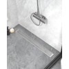 HTOH Shower Drain Offset for Bathroom: 24-Inch Brushed Nickel Linear