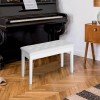 HOMCOM Leather Padded Piano Bench w/ Storage Double Duet Seating