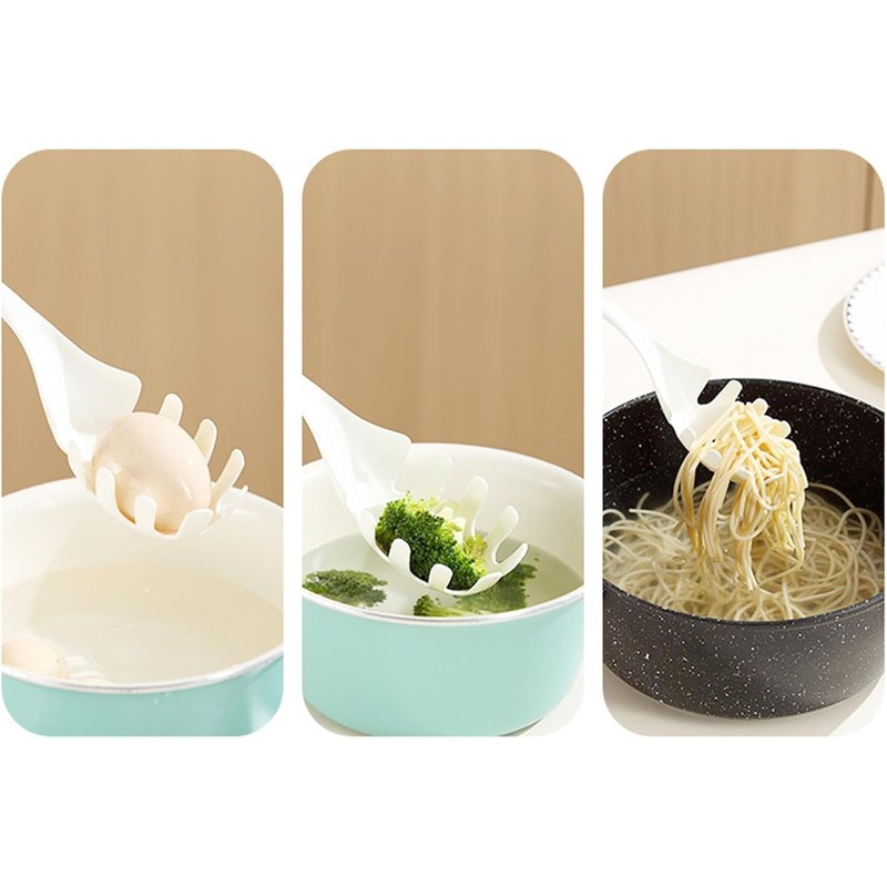 1 Pc White Pasta Fork - Teeth Spaghetti Spoon, Kitchen