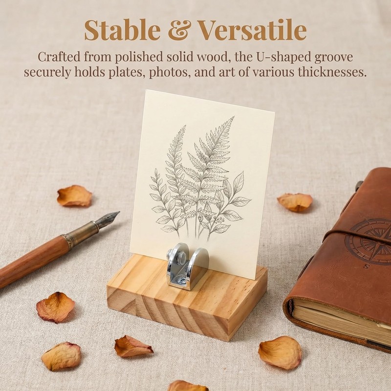 Small Picture Stand 4Psc Mini Wood Adjustable Glass Display Stands