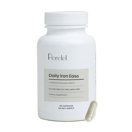 Perelel Daily Iron Ease, 15MG Iron Supplements with Magnesium, Vitamin C, & Vitamin B12 for Nutrient & Energy Support, Capsules for Women and Men, Soy, Dairy & Gluten Free, Non GMO, 30 Pills