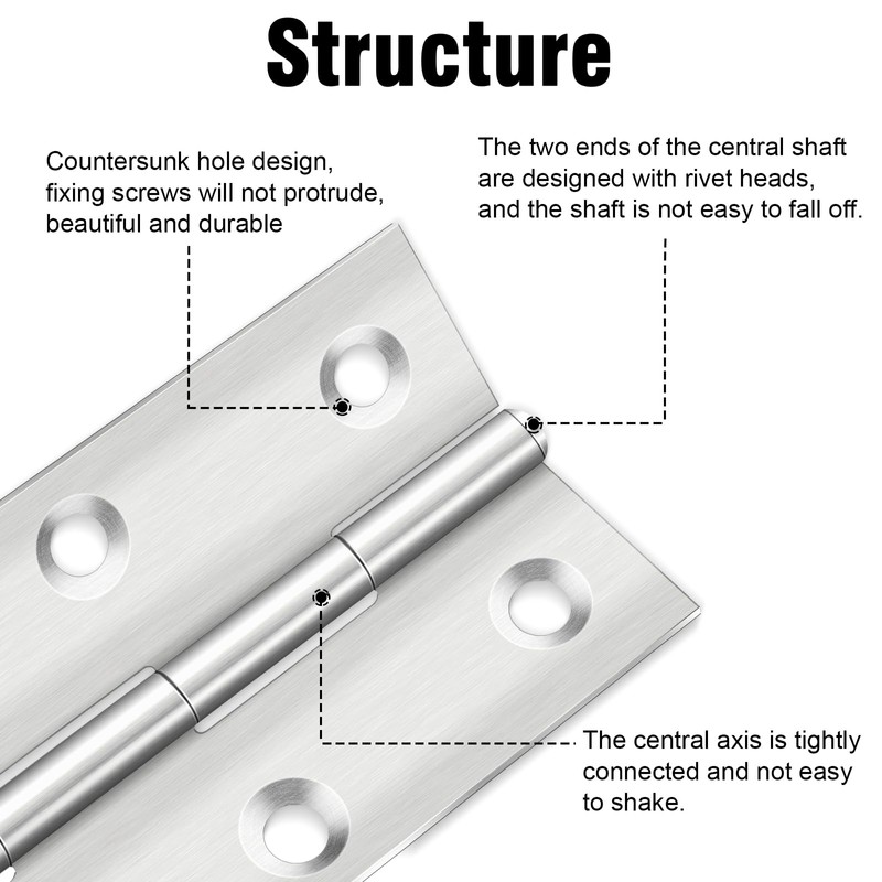 Yeepeo Pack of 20 Hinges Foldable 44 mm × 31