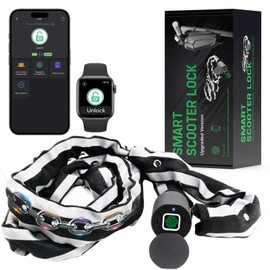 Electric Smart Bike Chain Lock - Heavy Duty Anti-Theft, Fingerprint & App Unlock, Escooter Accessories With Waterproof Bag for Bicycle, Scooter, Motorcycle, Gates C61