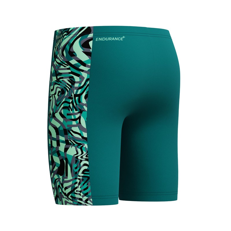 Speedo Boys Digital Panel Jammer Swim Trunks Swimmers Green Size