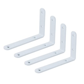 TK.Felly L-Shaped Hardware Shelf Bracket, Set of 4, L-Shaped, DIY, Original Display Shelf, Wall Fixed, Shelf (White, 5.9 x 3.9 inches (147 x 100 mm)