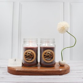 Hosley 9OZ Fragrance Jar Candle Set of 6- Sandalwood & Oud Scented Candle. Ideal Gift for Party Favor Weddings Spa Reiki Meditation Bathroom Settings