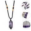 FOMIYES Natural Amethyst Pendant Necklace Crystal Stone Decor Fashion Jewelry