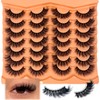 SISIYDY Mink Lashes Wispy Short Fluffy Cat Eye Strip Faux