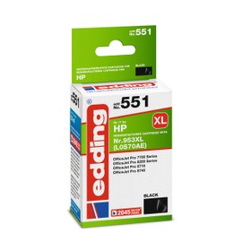 edding EDD-551 Ink Cartridge - Single Cartridge - Black - 53 ml - Yield 2045 Pages - Replaces HP 953XL (L0S70AE)