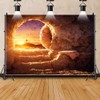 Jesus Christ Cross Easter Backdrop Holy Light Sunrise Stone Cave