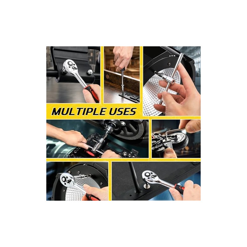 PIRIPARA 108 Piece Mechanics Tool Set Metric And Standard 1/4"