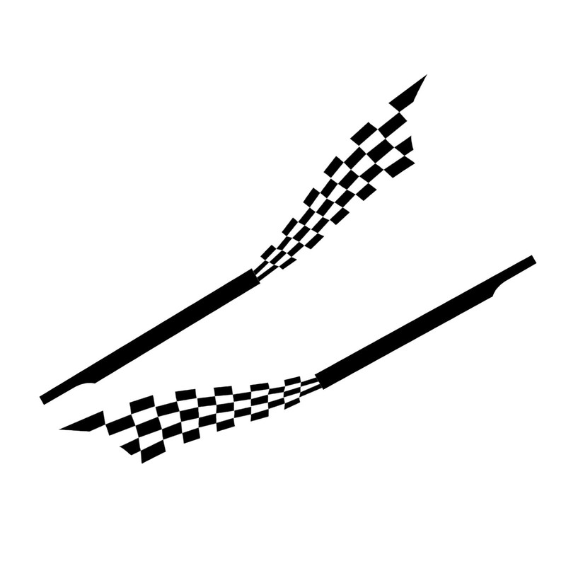 2pcs Stripe Car Decal Graphic Universal Waterproof Self Adhesive Removable