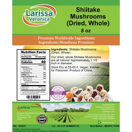Shiitake Mushrooms (Dried, Whole) (8 oz, ZIN: 523837)