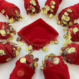 10x Halay Mendili Set Dance Cloths Dügün Wedding Engagement Kina Mendil Nisan Dügün Turkish Wedding (Red)