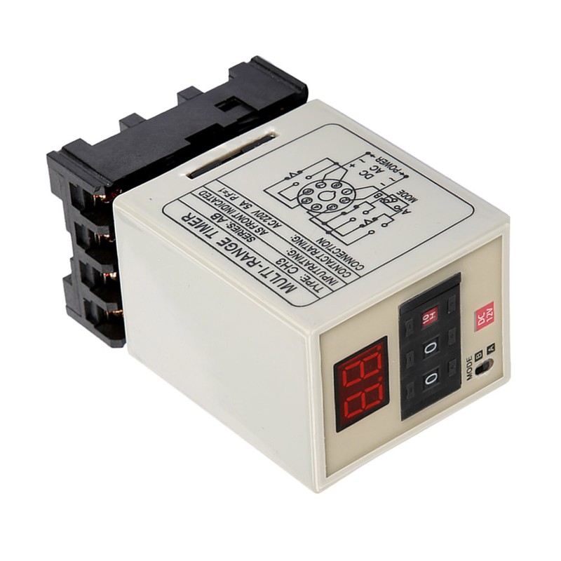 AH3-DM Dual Mode Delay Timer Relay 0.01S-99H LED Display (DC