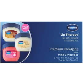 Vaseline Lip Therapy 0.25 Oz 3 Pack Bundle - Creme Brulee, Rosy Lips & Cocoa Butter