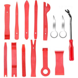 Kitbest Pack of 14 Car Disassembly Tools, Car Trim Wedges Interior Trim Set Mounting Rivet Remover, Plastic Pry Tool, Dashboard Upholstery Tool Kit