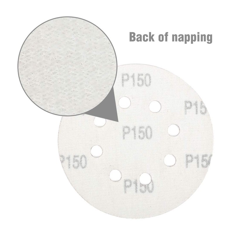 WORKPRO 150-piece Sanding Discs Set - 5-Inch 8-Hole Sandpaper 10