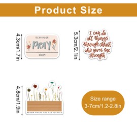 100pcs Boho Stickers Christian Jesus Stickers Inspirational Bible Verse Stickers Aesthetic Christian Religious Gifts Boho Bible Verse Vinyl Stickers for Water Bottles Laptop Journaling Scrapbook