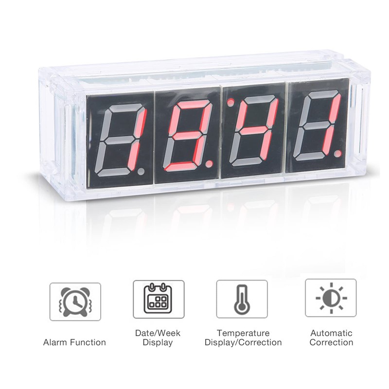 4-Digit DIY Digital LED Clock Kit, Ideal Digital Clock Kit,
