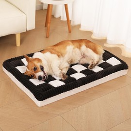 Awjcsv Orthopedic Dog Bed for Large Dog, Waterproof Bed with Egg-Crate Foam, Removable Washable Cover and Non-Slip Bottom (Black, 35.4" L x 23.6" W x 3.9" Th)