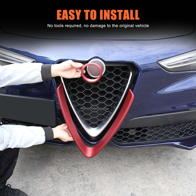 Front Grill Decoration Frame Cover Trim for Alfa Romeo Stelvio