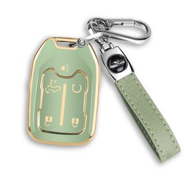 MILD EAST For GMC Key fob Cover with Keychain Fit for Chevy Silverado and GMC Sierra Terrain Acadia 1500 2500HD 3500HD 5 buttons TPU Key Fob Case Shell