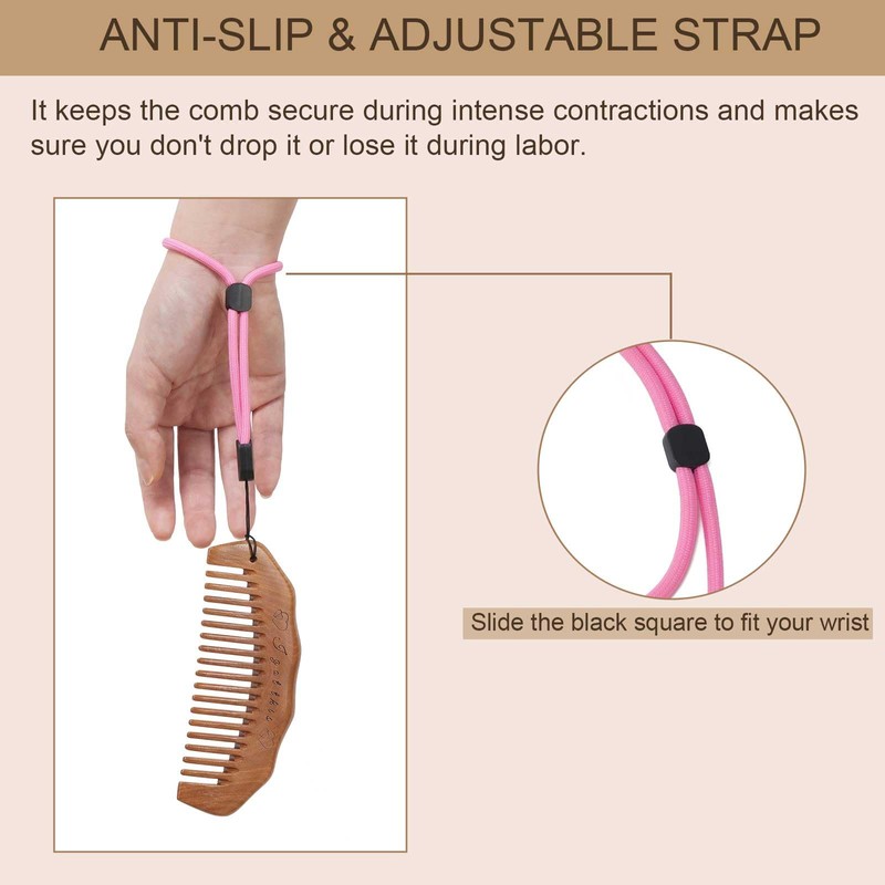 Moreinday 2 Pack Labor Comb with Wrist Strap, Birthing Comb