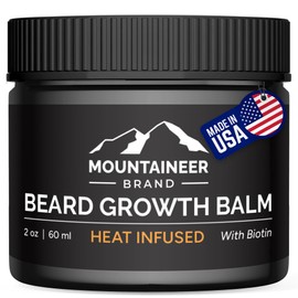 Mountaineer Brand All Natural Biotin Beard Growth Balm | Made in USA | Beard Conditoner and Softner | Moisturize and Hydate | 2 oz