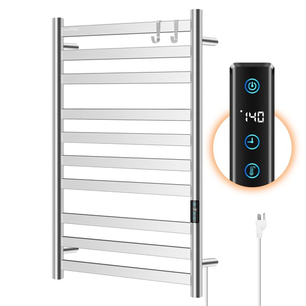 Heated Towel Racks for Bathroom, 10-Bar Flat Rack Large Electric