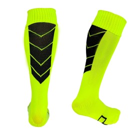 Kid's Soccer Socks, Youth Soccer Socks (Neon/Black)