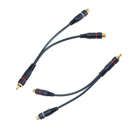Unbranded Audio Y-Converter Splitter Adapter RCA 1 Female to 2 Male RCA 1 Male to 2 Female - 1 Female to 2 Male+1 Male to 2 Female, 2PCS