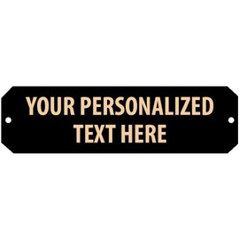 Crown Awards .875" H x 2.5" W Black Metal Engraved Plate, Black Perpetual Engraved Nameplate