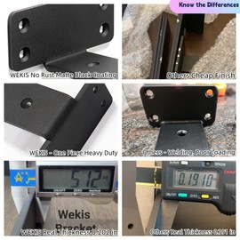 WEKIS Floating Shelf Brackets 10 Inch 6 Packs, Hidden Invisible L Shelves Brackets Heavy Duty, 1/5 Inch Thick Black Metal Shelving Bracket Hardwares Supports