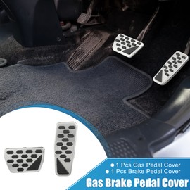 A ABSOPRO Gas Brake Pedal Cover Anti Slip Foot Pedals for Jeep Wrangler JL 2018-2023 Gladiator JT 2020-2022 Stainless Steel Silver Tone (Set of 1)