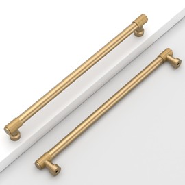 Coinkoly 10 Pack 10"(254mm) Champagne Bronze Cabinet Pulls Knurled Kitchen Cabinet Handles Champagne Gold Drawer Pulls Cupboard Hardware for Cabinets CK0028