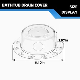 GEDEUBAN 2 Pcs Overflow Drain Cover Bathroom Tub, 6.3" Bathtub Stoppers Overflow Drain Plug