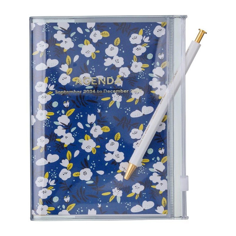 MARK'S 2024/2025 Taschenkalender A6 vertikal, Flower Pattern // Turquoise: Von
