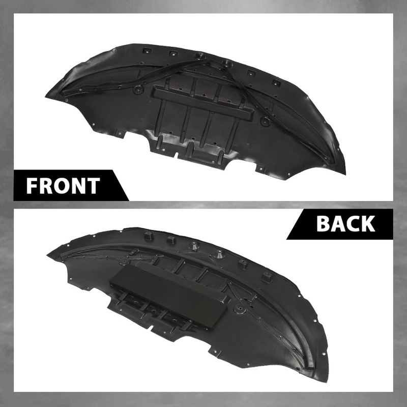 ALLGOOD Front Engine Splash Shield Black PP Compatible with Ford