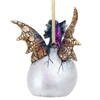 Design Toscano Hard Boiled Dragon Hatchling Holiday Ornament, 3.5", Full