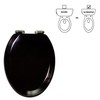 Dalton Wooden Elongated Soft Close Toilet Seat, Black, Quick Release,