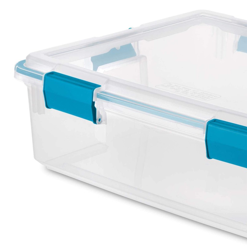 Sterilite 37 Qt Gasket Box, Stackable Storage Bin with Latching