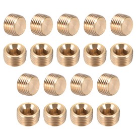 sourcing map Brass Accessories Hexagonal Counter Recessed G1/4 Plug Pipe Adaptor Pack of 4