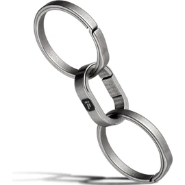 TIMULTI Titanium Key Chain, Key Ring, Carabiner, For Connecting, Mini Hook, Quick Release Connector, 1 x Grey/Continuous Ring + 2 x Gray/Side Push Keyring