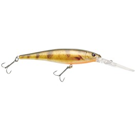 Berkley Flicker Minnow Fishing Lure, HD Yellow Perch, 1/4 oz, 3in | 7.5cm Crankbaits, Realistic Minnow Profile, Sharp Dive Curve Gets to Fish Quickly, Equipped with Fusion19 Hook